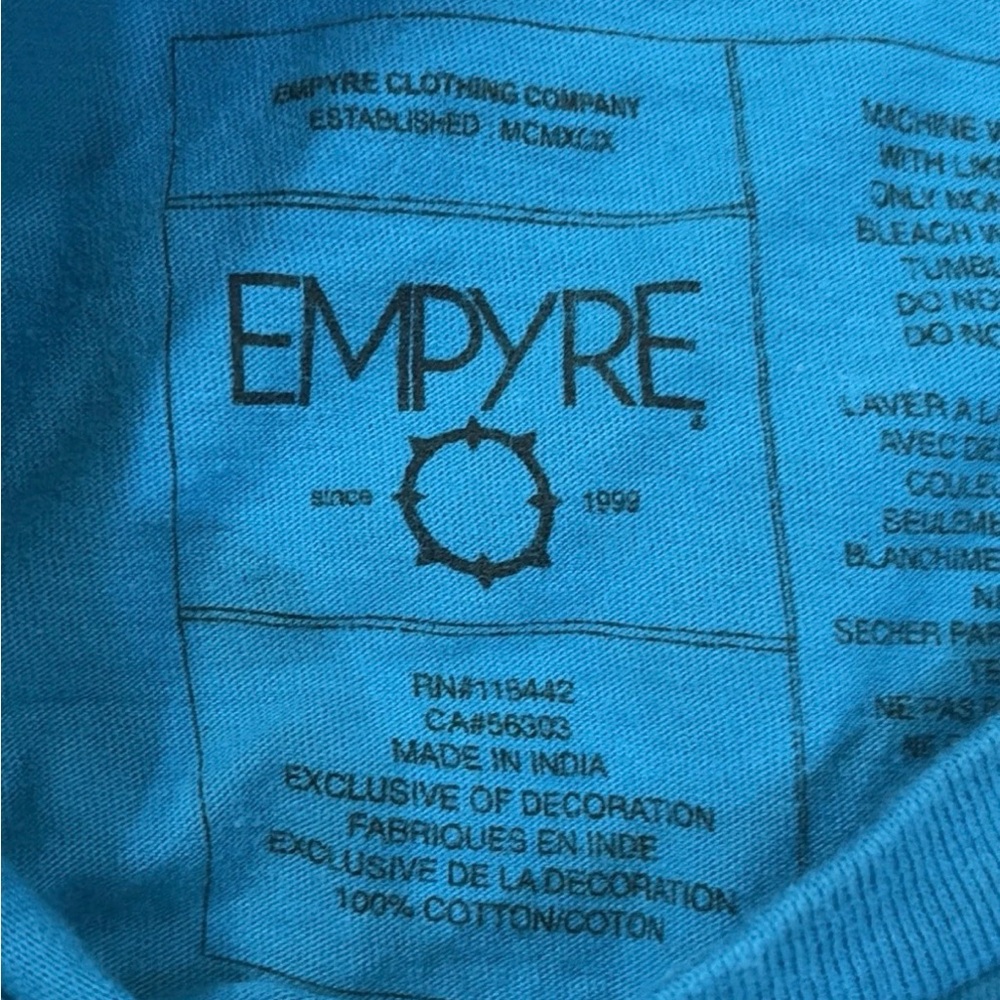 Empyre Turquoise Logo Tee with Black Print - Picture 3 of 5